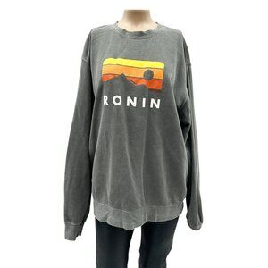 RONIN Graphic Oversized Sweatshirt Gray Independent Trading  Long Sleeve Size M